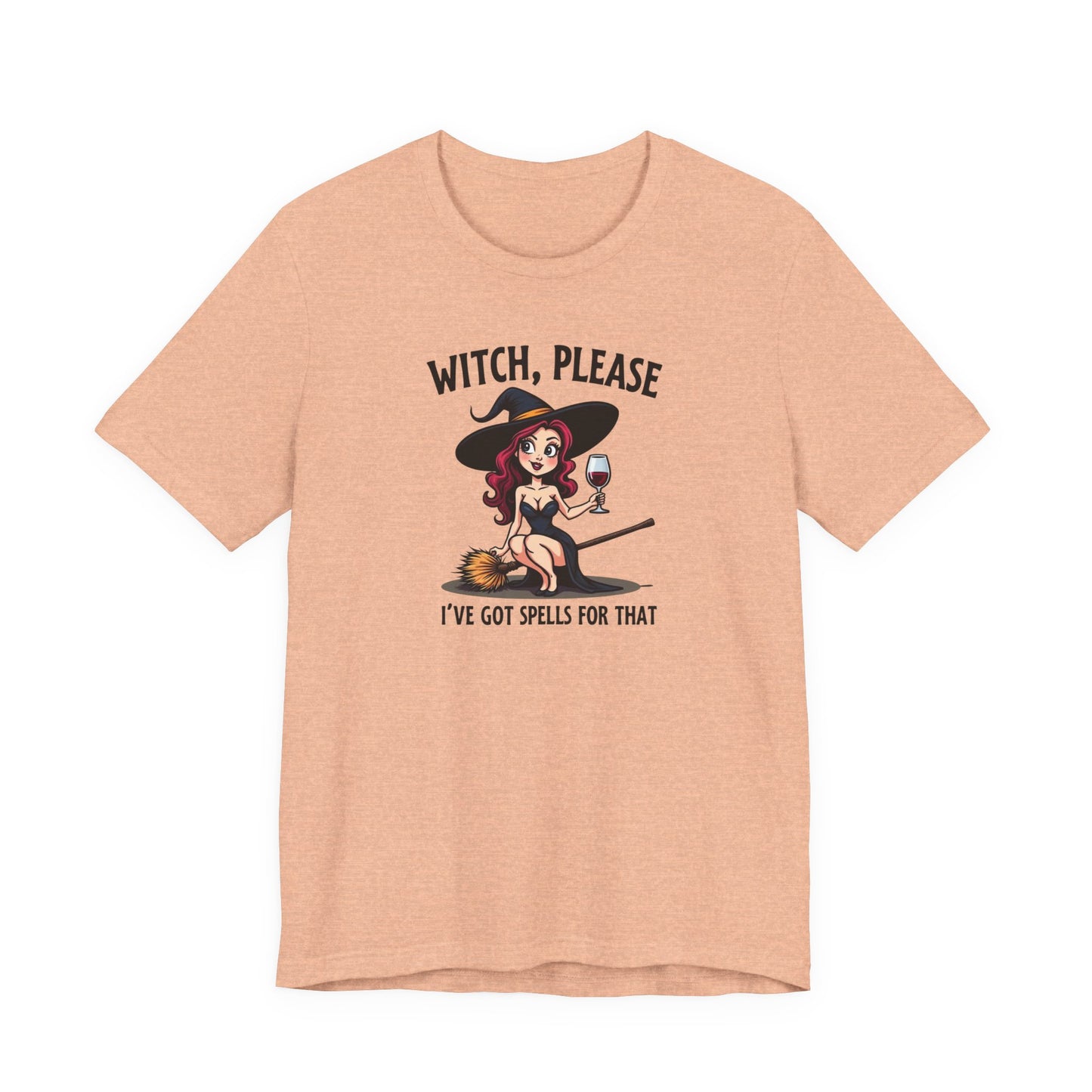 Witch, Please Tee — Cute Pinup Witch Graphic T‑Shirt ("I’ve Got Spells For That")