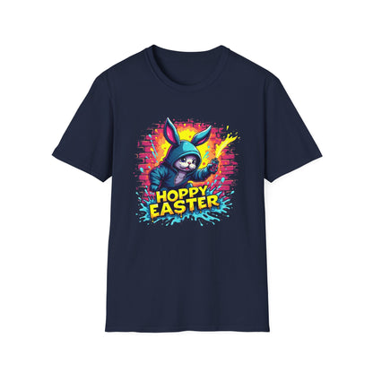 Easter Bunny 'Hoppy Easter' T-Shirt — Colorful Neon Bunny Graphic Tee