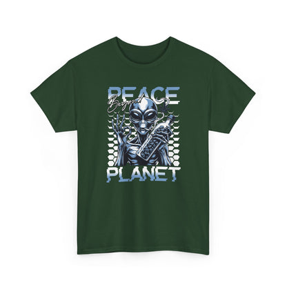 Peace Planet Alien T‑Shirt — Retro Sci‑Fi Graphic Tee