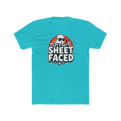 Crew Tee – "Let's Get Sheet Faced" Halloween Ghost Party T‑Shirt