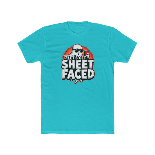 Crew Tee – "Let's Get Sheet Faced" Halloween Ghost Party T‑Shirt