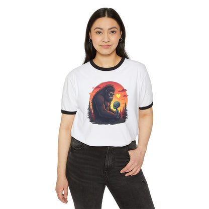Bigfoot & Alien Sunset Ringer Tee