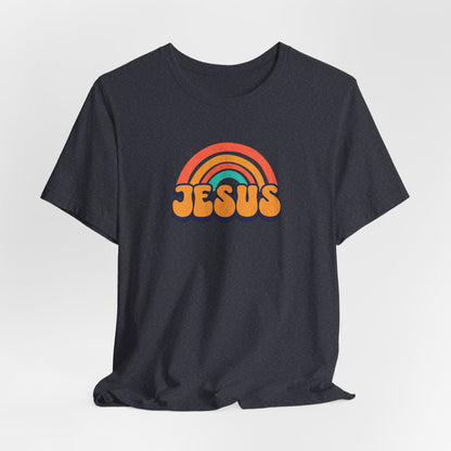 Jesus Rainbow T-Shirt — Retro Christian Faith Tee