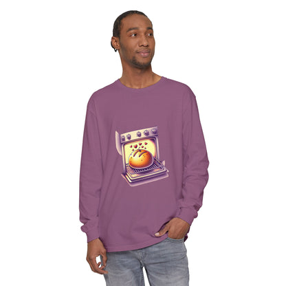 Bun in oven, Unisex Garment-dyed Long Sleeve T-Shirt - Psychonaut Swag