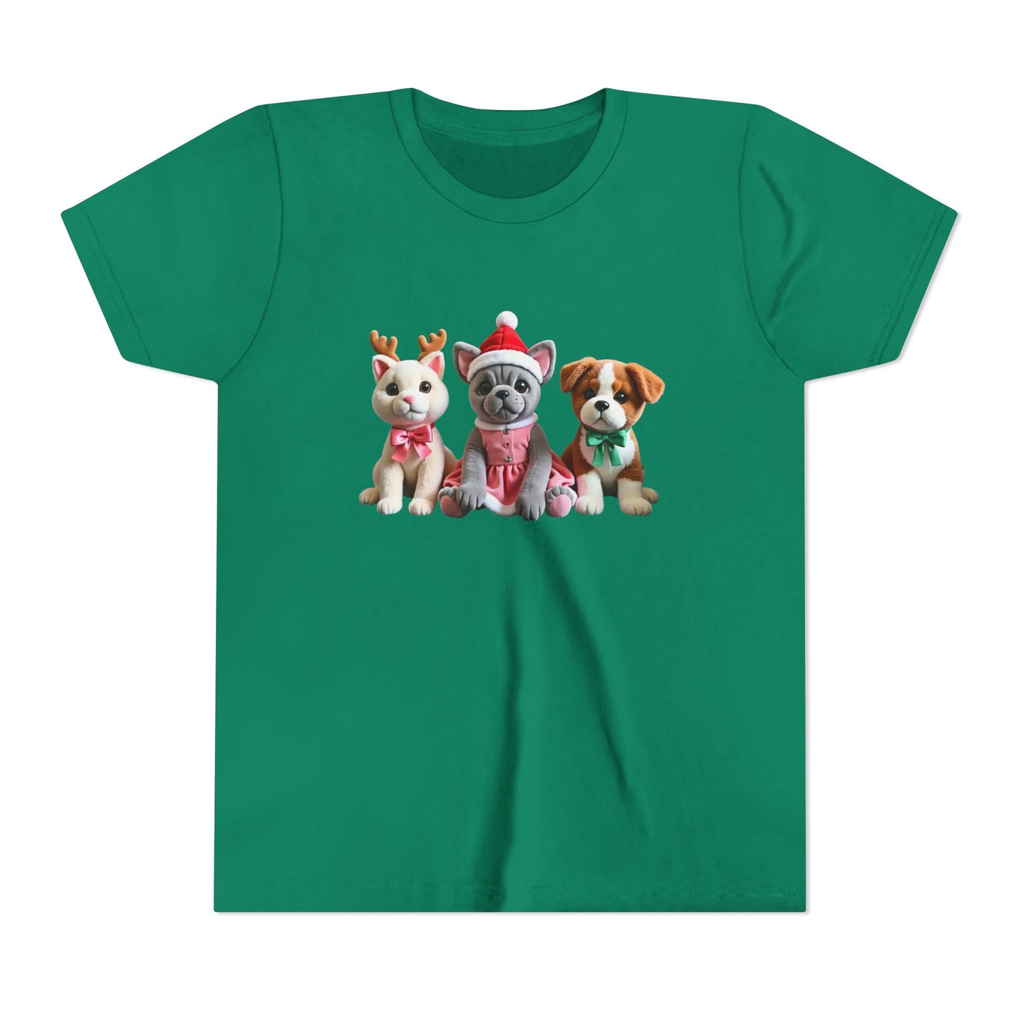 Kids Christmas Puppy Tee — Cute Festive Dogs in Santa Hats