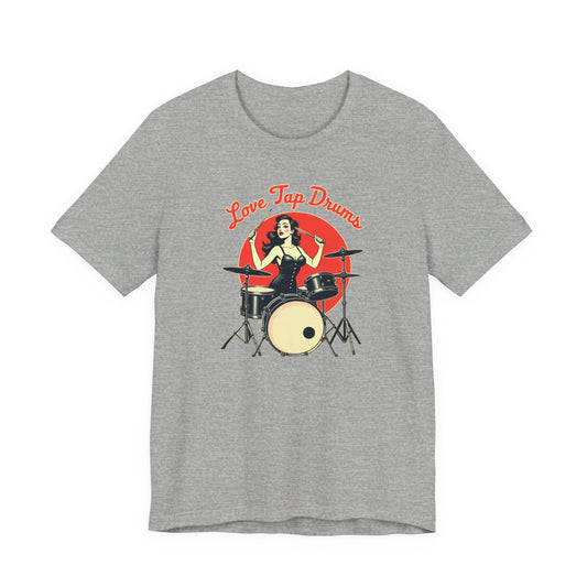 Love Tap Drums, Drummer Tee - Perfect for Music Lovers, Band Merch, Gifts for Musicians, Concerts, Casual Wear, Love Tap Drums - Psychonaut Swag