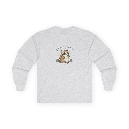 Raccoon, Best life, Long Sleeve Tee