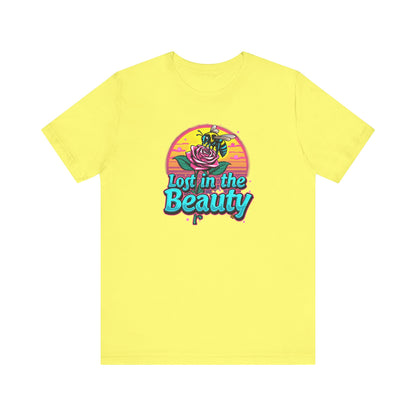 Lost in the Beauty Unisex Tee - Floral Graphic Short Sleeve Shirt - Psychonaut Swag