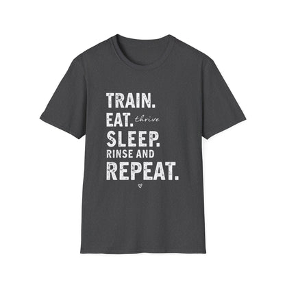 Train Eat Sleep Repeat T-Shirt, Fitness Apparel, Gym Wear, Motivational Shirt, Casual Unisex Tee - Psychonaut Swag