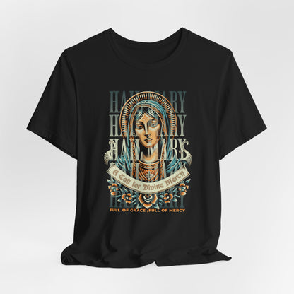 Mary Ave Maria Graphic Tee — 'Ave Maria' Vintage Religious Portrait T‑Shirt