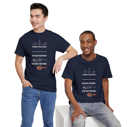 Bears Heartbeat Monitoring Tee — "Normal Heartbeat / Deceased Heartbeat / Heartbeat Watching" Graphic T-Shirt