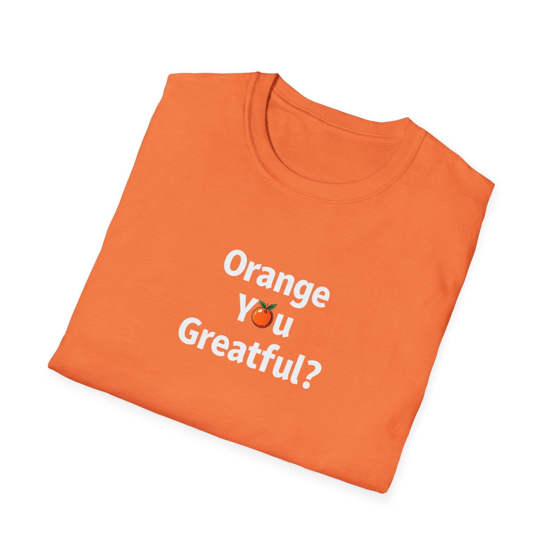 Grateful Orange T-Shirt, Unisex Casual Wear, Thanksgiving Shirt, Fall Vibes Tee, Gift for Friends, Comfortable Everyday Apparel - Psychonaut Swag