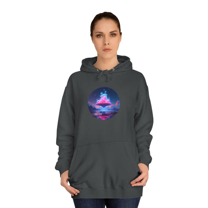Hoodie — Neon Vaporwave Mountain Graphic Pullover