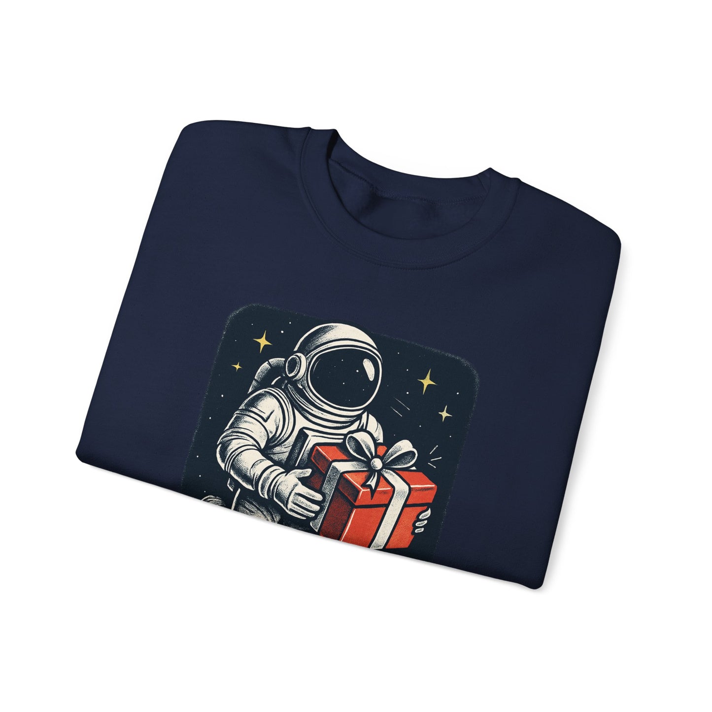 Astronaut holding Gift,  Unisex Heavy Blend™ Crewneck Sweatshirt