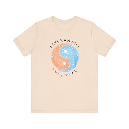 Psychedelic Yin Yang Graphic Tee, Relaxed Fit Short Sleeve T-Shirt, Unisex Casual Wear, Gift for Psychonauts and Free Spirits