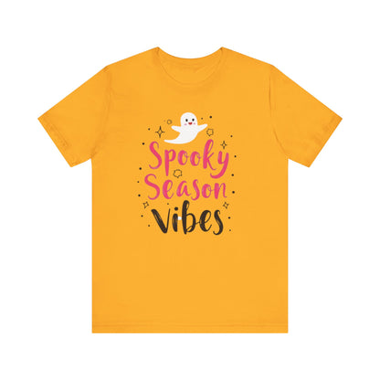 Spooky Season Vibes Tee, Halloween T-Shirt, Unisex Ghost Shirt, Cute Fall Apparel, Casual Halloween Outfit, Halloween Gift