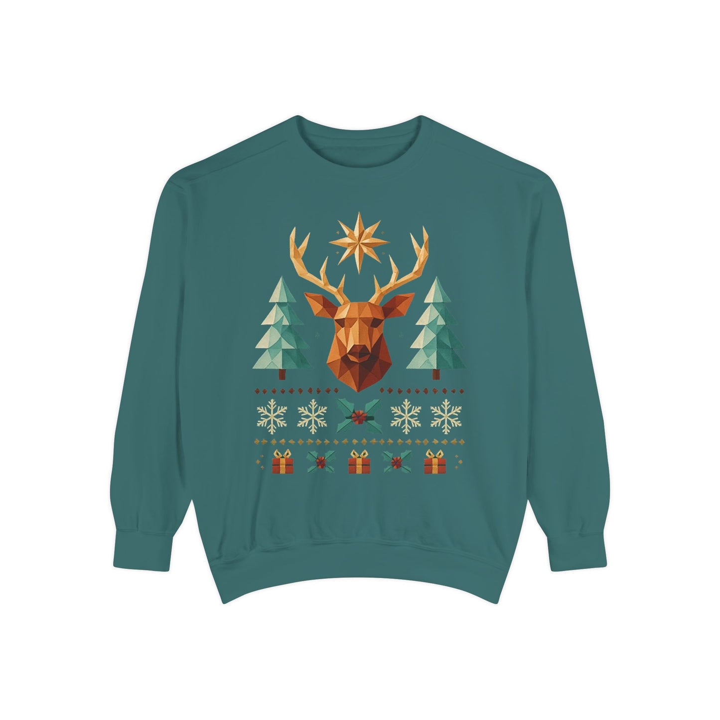 Reindeer Forest Sweatshirt — Vintage Holiday Moose Crewneck