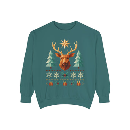 Reindeer Forest Sweatshirt — Vintage Holiday Moose Crewneck