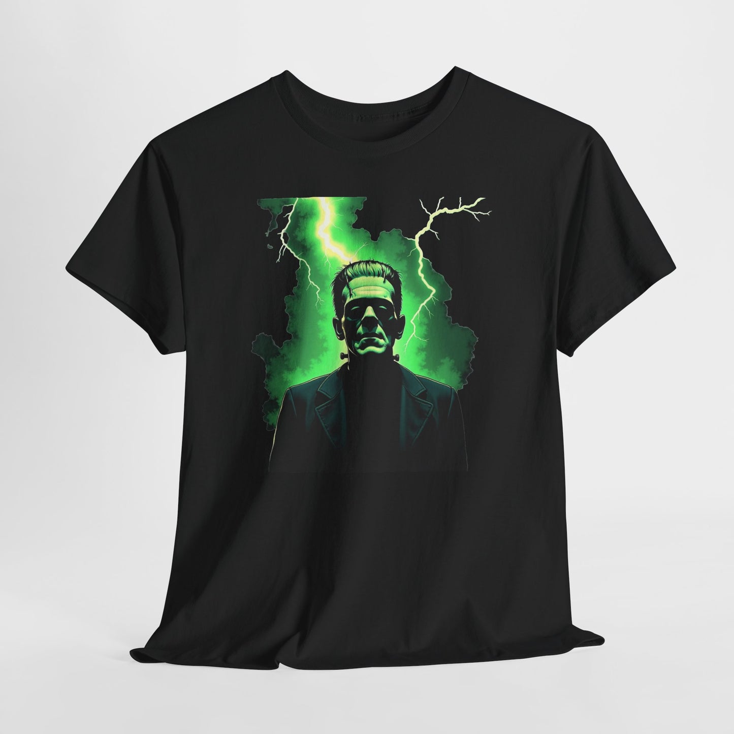 O.G. Frankenstein Lightning Tee – Neon Green Monster Graphic T-Shirt