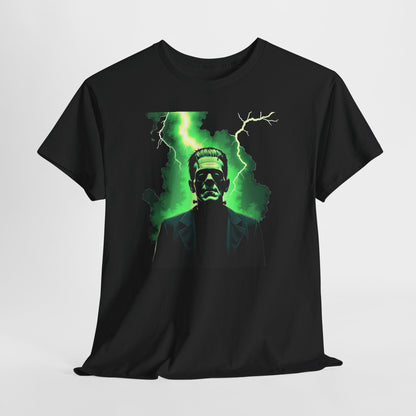 O.G. Frankenstein Lightning Tee – Neon Green Monster Graphic T-Shirt