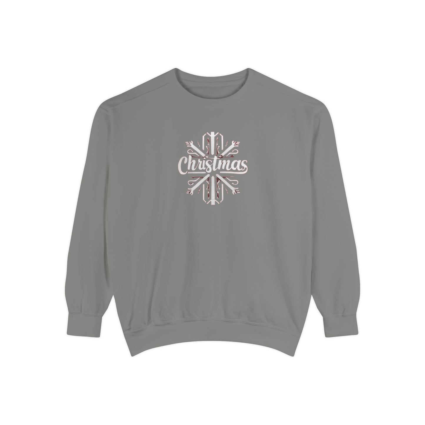 Christmas Snowflake, Unisex Garment-Dyed Sweatshirt