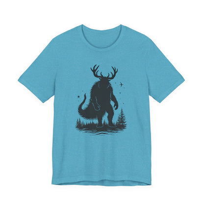 Krampus Squatch T-Shirt — Deer-Antlered Sasquatch Graphic Tee