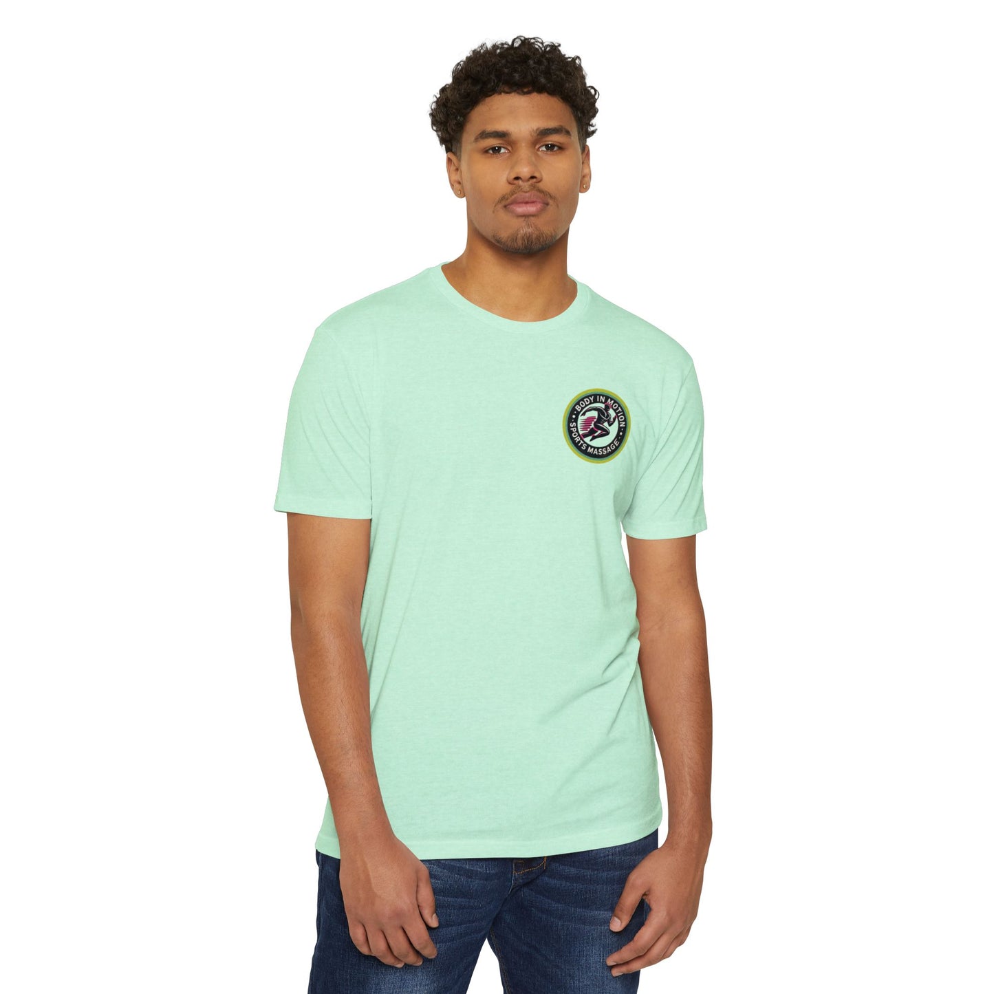 Sports Massage, Retro Camper Badge T-Shirt — Vintage RV Travel Logo Tee
