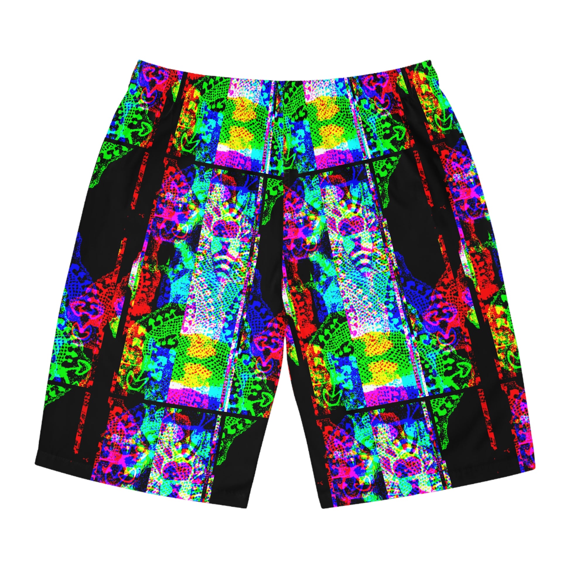 Board Shorts - Groovy Bee Man Pattern - Psychonaut Swag
