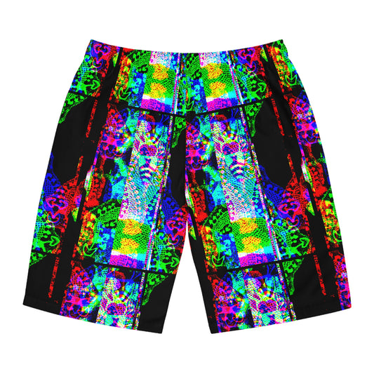 Board Shorts - Groovy Bee Man Pattern - Psychonaut Swag