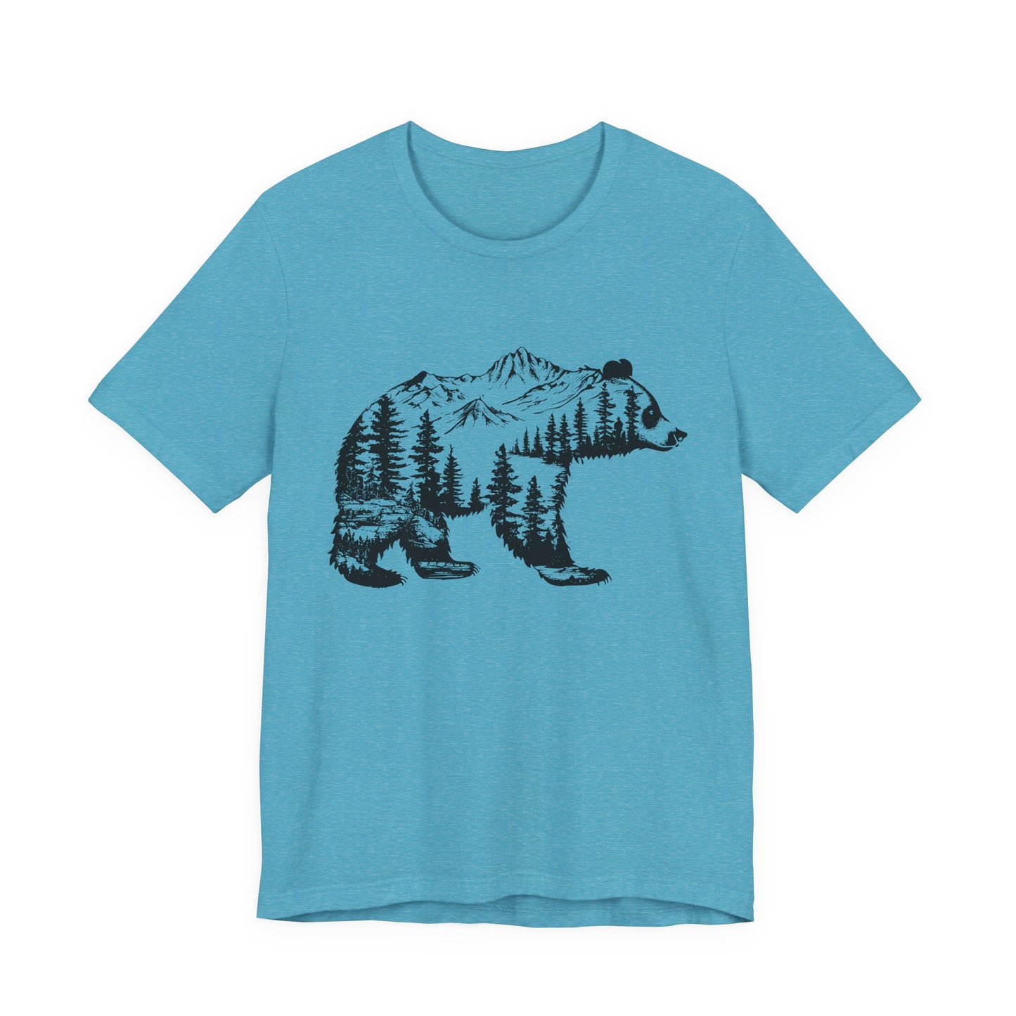 Mountain Bear Graphic Tee — Forest Silhouette Nature T-Shirt