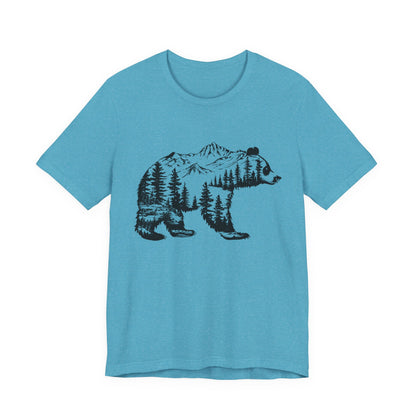 Mountain Bear Graphic Tee — Forest Silhouette Nature T-Shirt