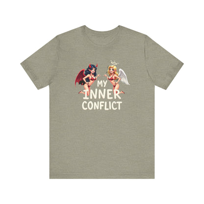 My Inner Conflict, Graphic Tee, Casual Wear, Halloween Gift, Unisex Shirt, Fashion Statement, Unique Style - Psychonaut Swag
