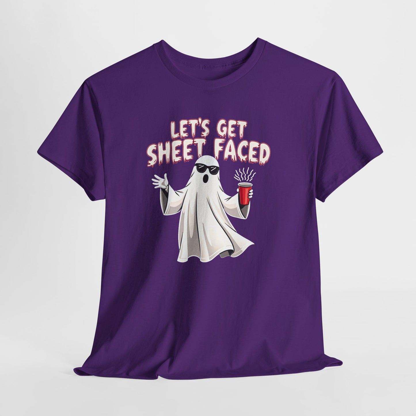 Let's Get Sheet Faced Ghost T‑Shirt — Funny Halloween Party Tee