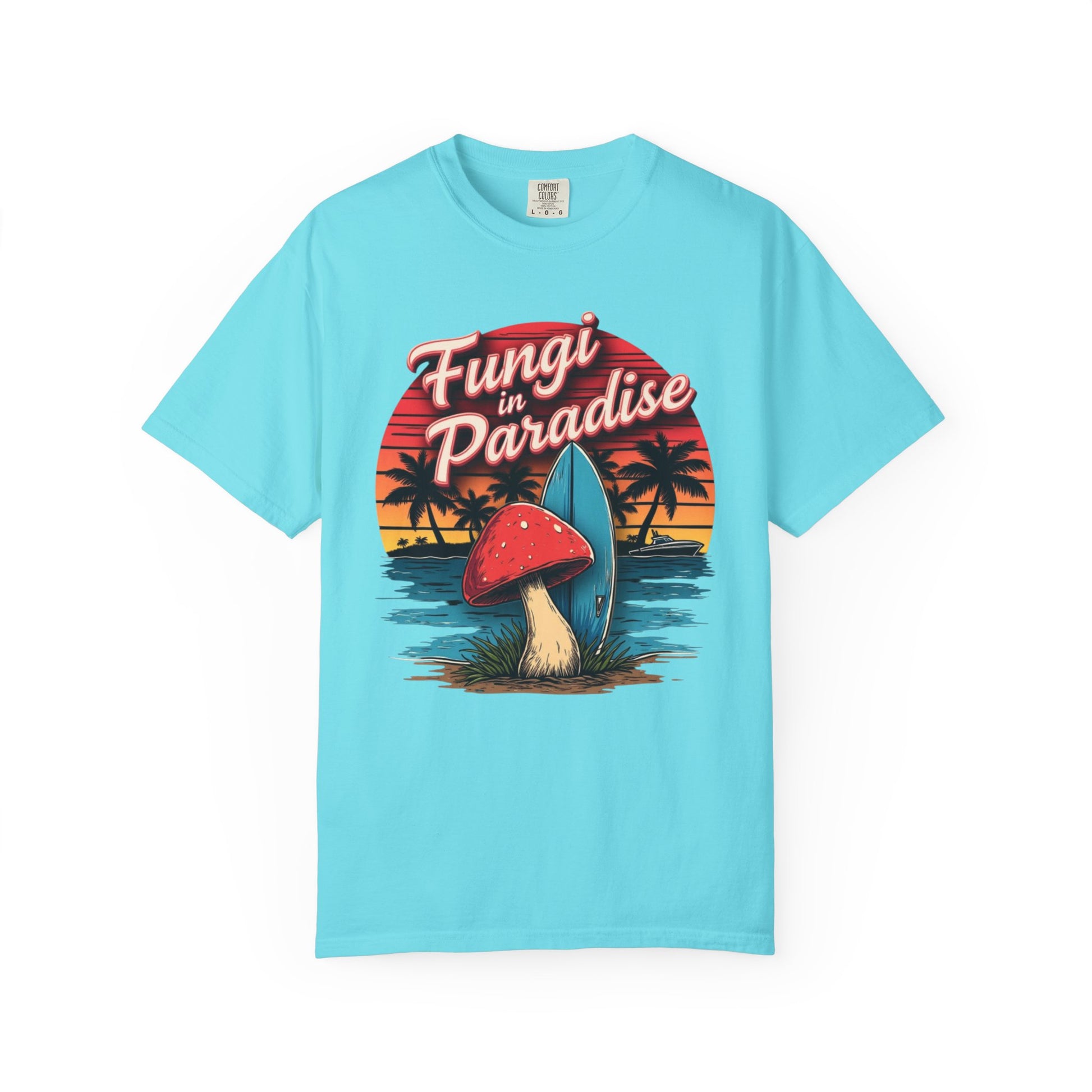 Fungi in Paradise Design, Relaxed Tee, Vintage Style Shirt, Gift for Nature Lovers, Eco-Friendly Apparel - Psychonaut Swag