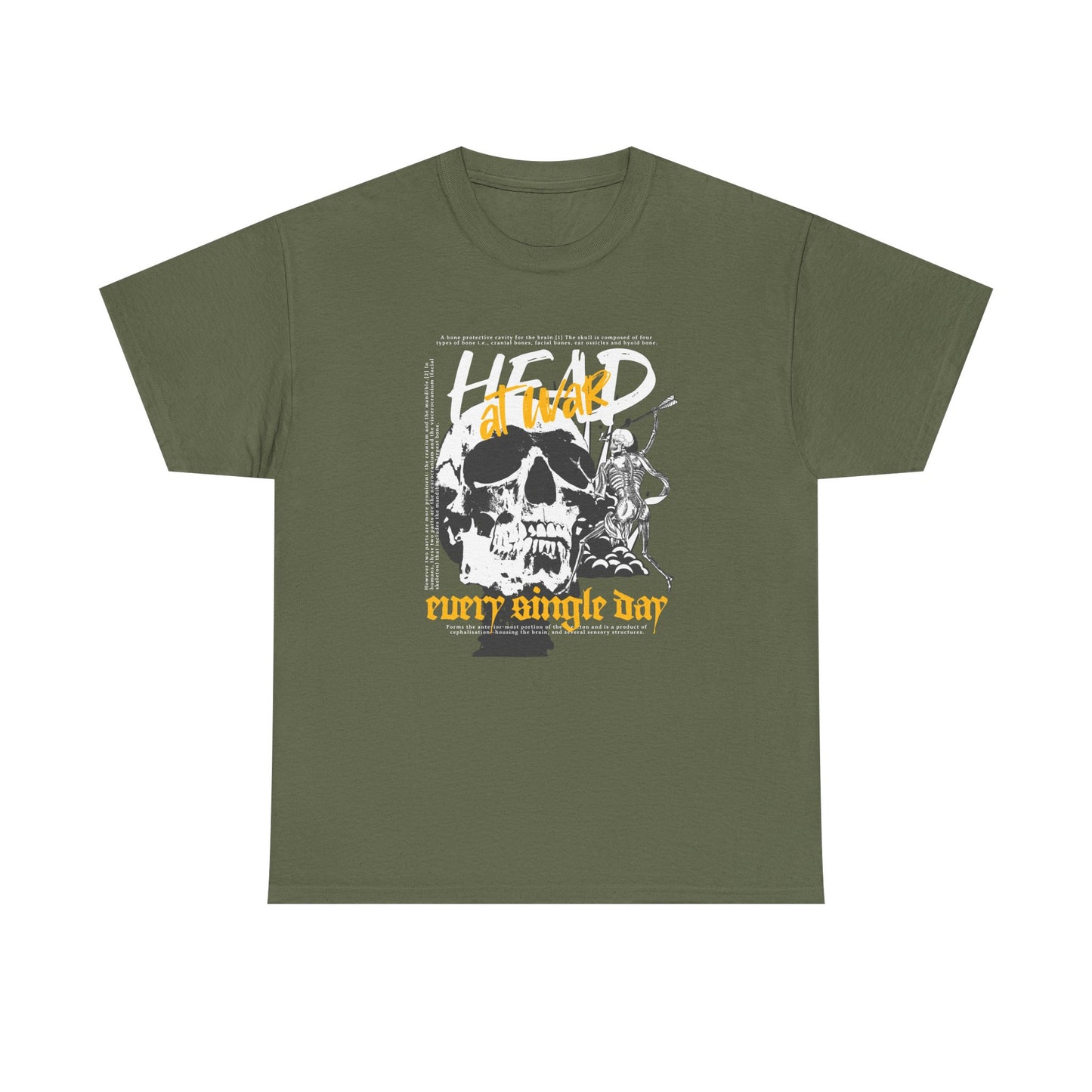Head At War, skeleton Unisex Heavy Cotton Tee