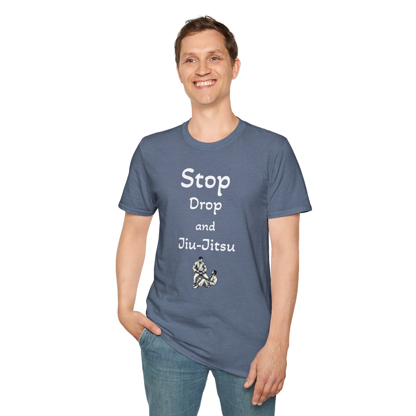 Stop, Drop, and Jiu-Jitsu, Unisex Softstyle T-Shirt