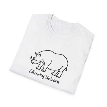 Chunky Unicorn, Rhino, Unisex Softstyle T-Shirt, Funny Tee, Gift for Animal Lovers, Casual Wear, Birthday Present, Unique Graphic Shirt