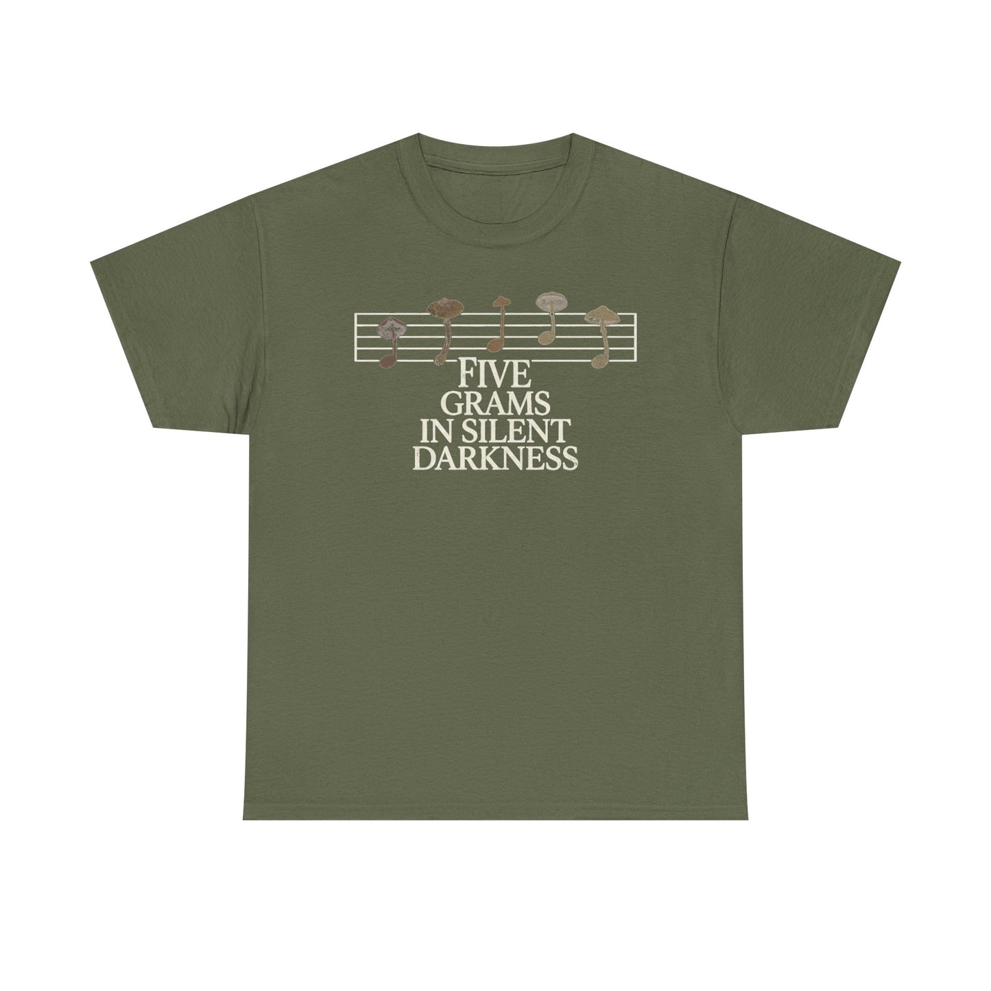 Vintage Music Tee — "Five Grams in Silent Darkness" Graphic Shirt