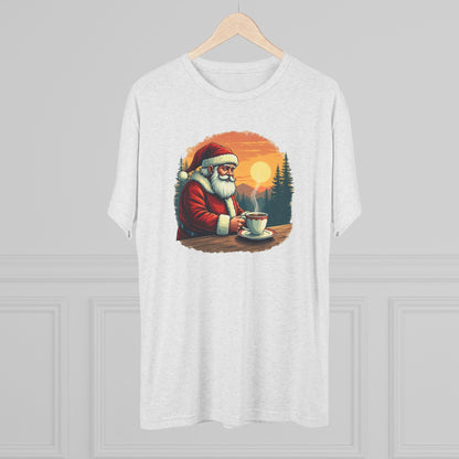 Santa Coffee Tee — Vintage Holiday Santa Drinking Coffee T-Shirt