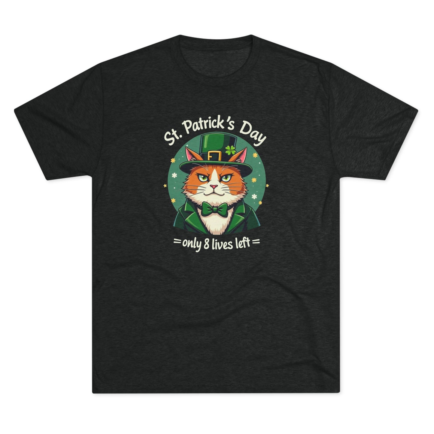 St. Patrick’s Day Cat Tee — “Only 8 Lives Left” Funny Irish Holiday Shirt