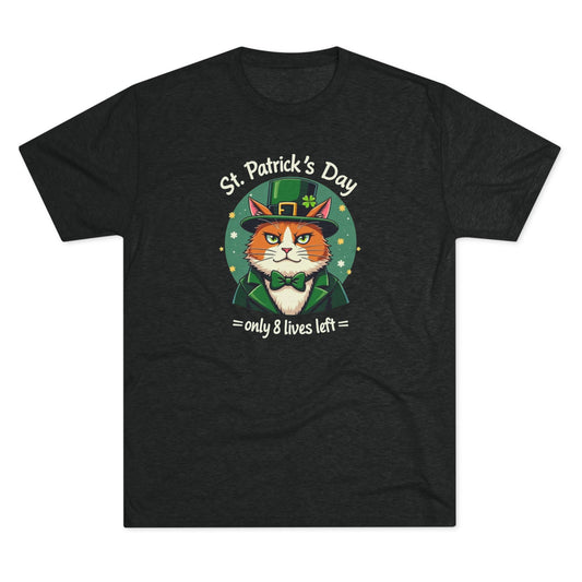 St. Patrick’s Day Cat Tee — “Only 8 Lives Left” Funny Irish Holiday Shirt