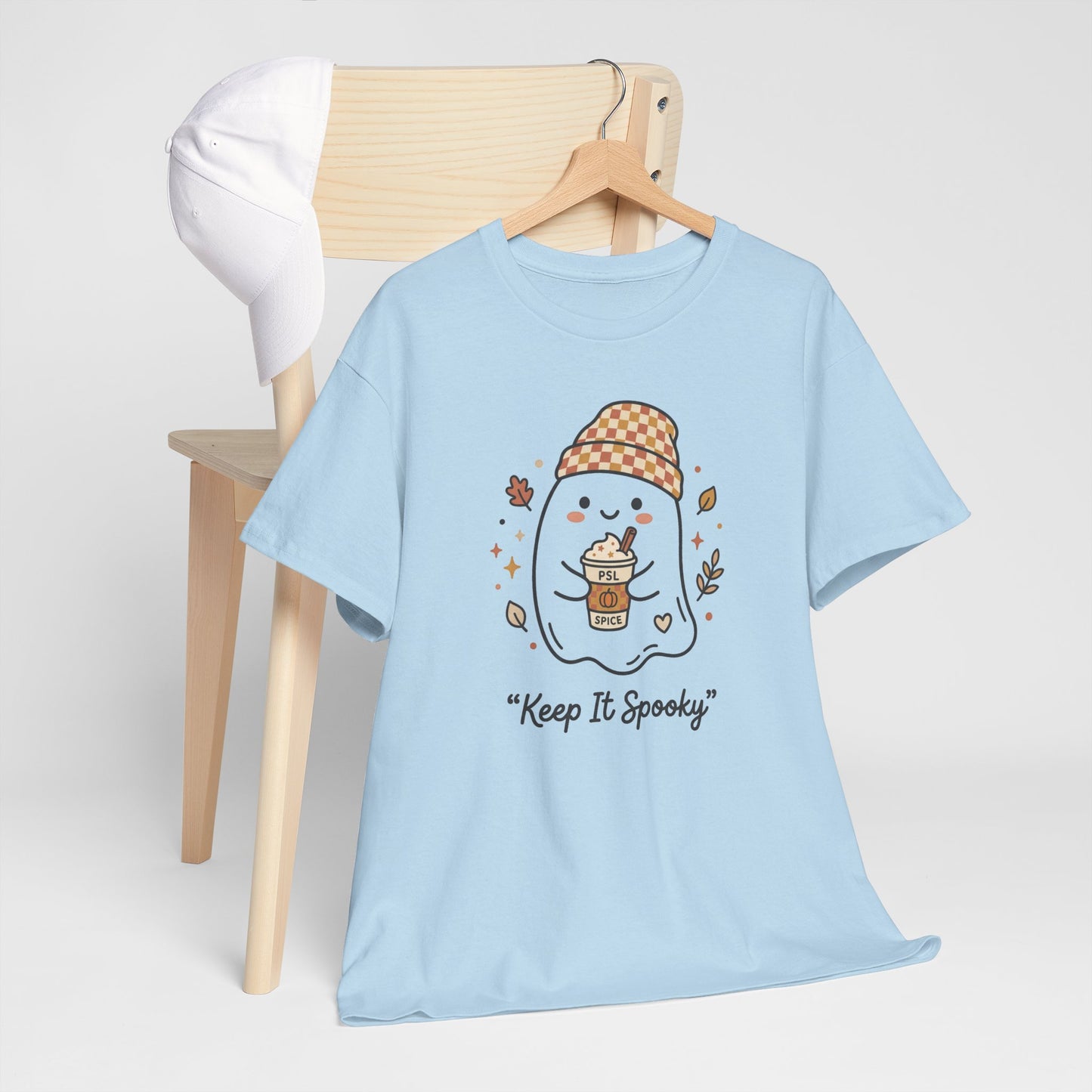 Keep It Spooky Ghost Tee — Cute Fall Halloween Shirt with Pumpkin Latte