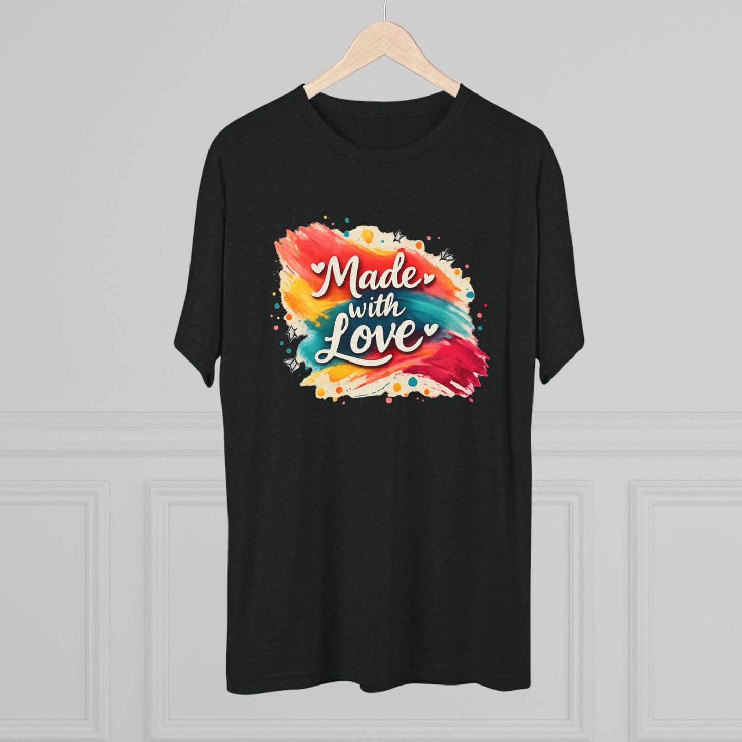 T-Shirt — "Made with Love" Colorful Brushstroke Graphic