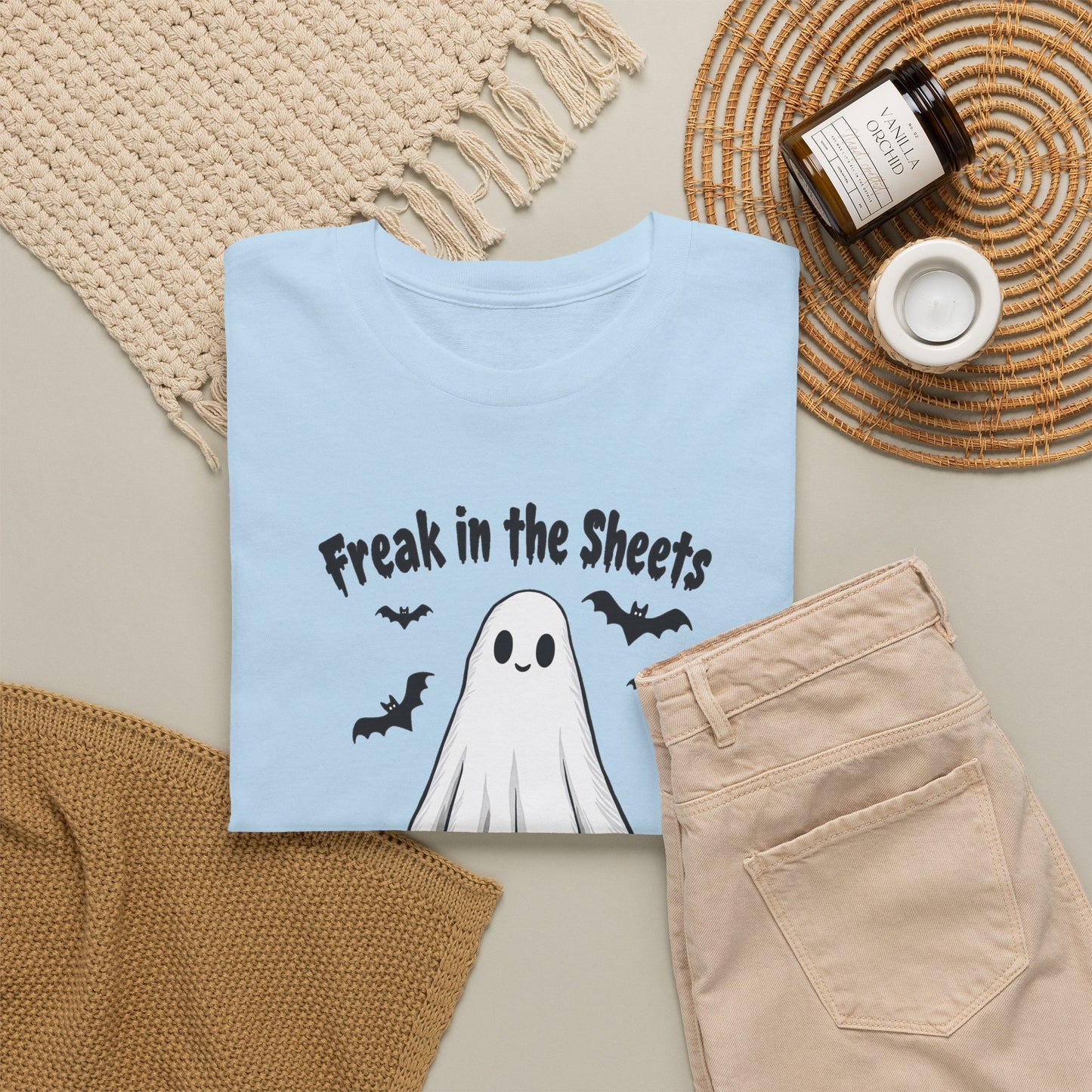 Ghost Tee — “Freak in the Sheets, So Don’t Ghost Me” Halloween Graphic T-Shirt