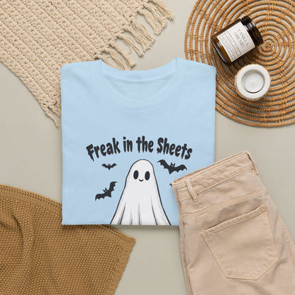 Ghost Tee — “Freak in the Sheets, So Don’t Ghost Me” Halloween Graphic T-Shirt