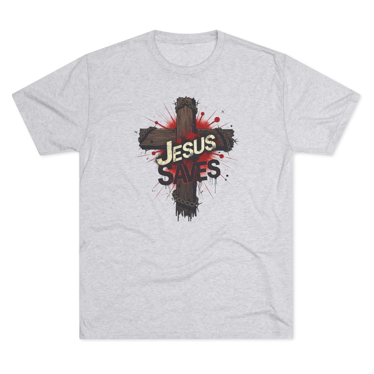 Jesus Saves Cross Tee — Christian Faith Graphic T-Shirt