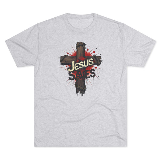 Jesus Saves Cross Tee — Christian Faith Graphic T-Shirt