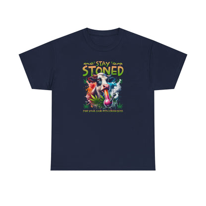 Stay Stoned Cow T-Shirt – Funny Cannabis Graphic Tee