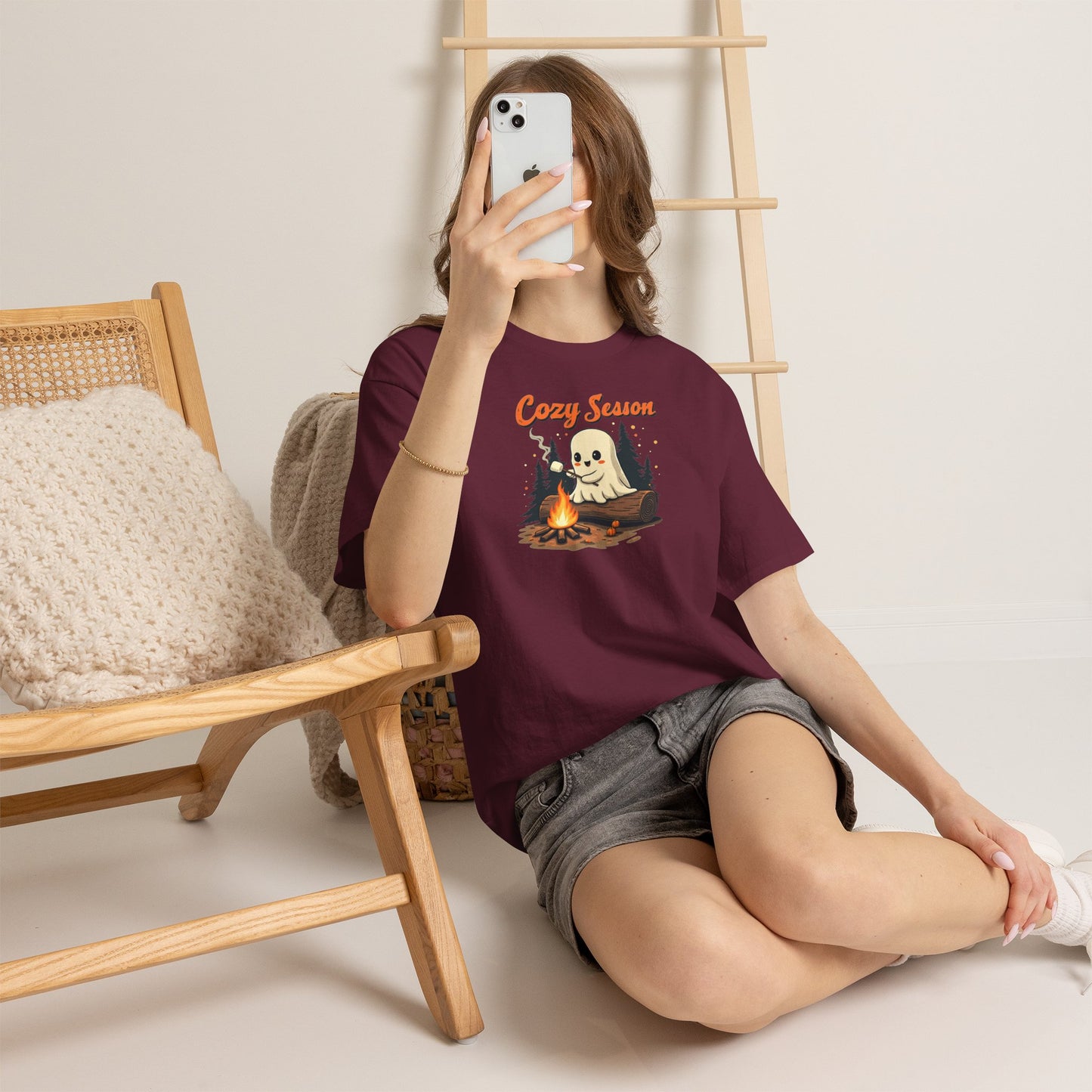 Cozy Season Tee — Cute Ghost Campfire Halloween T-Shirt