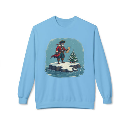 Colonial Santa and Tree, Unisex Midweight Softstyle Fleece Crewneck Sweatshirt
